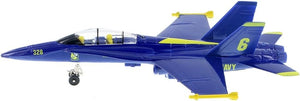 United States Navy Blue Angels F/A-18 Super Hornet Fighter Jet Die-Cast Toy with Pullback Action