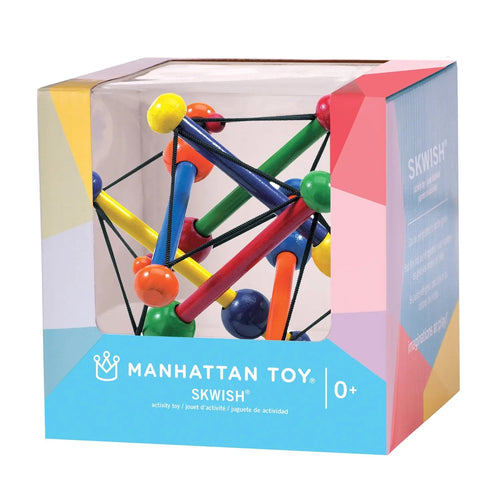 The Manhattan Toy Company - Skwish Classic Wood Rattle and Teether Toy