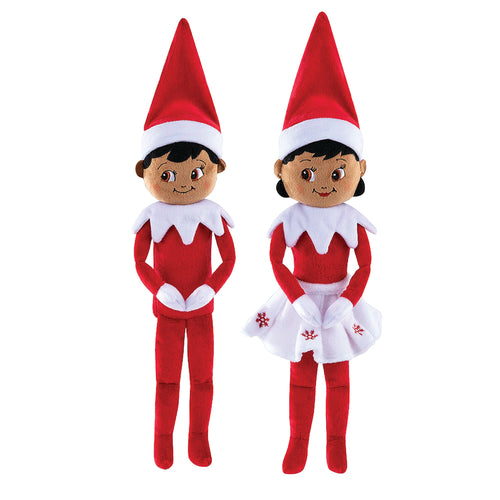 The Elf on the Shelf - Plushee Pals Bundle: New Boy & Girl, Dark - 17