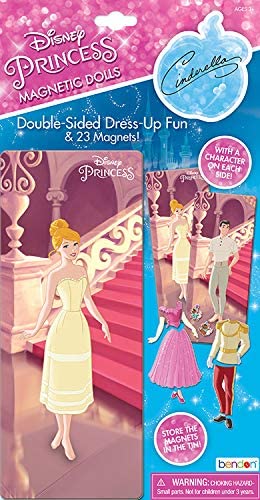 Disney Princess Cinderella Magnetic Doll - Double-Sided Dress-Up Fun with 23 Magnets