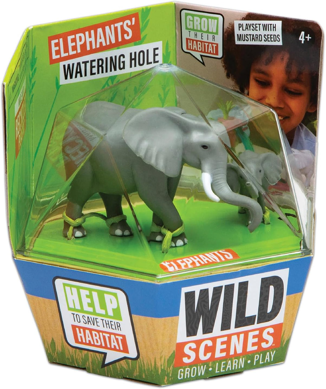 PlayMonster - Wild Scenes: Elephants’ Watering Hole Grow & Play Kit