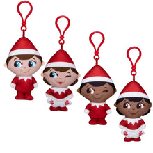 Load image into Gallery viewer, The Elf on The Shelf - Plushee Pals Mini Clip-on Set of 4: Light Boy &amp; Girl, Dark Boy &amp; Girl