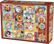 Load image into Gallery viewer, Cobble Hill 275 Piece Jigsaw Puzzle - Puppy Lattes (Poster Included), Extra-Large Pieces