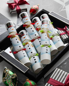 Robin Reed English Holiday Christmas Crackers - Racing Snowman, 6 Count