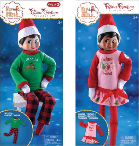 The Elf on The Shelf Claus Couture Set of 2: I'm So Fly PJs and Yummy Cookie Nightgown