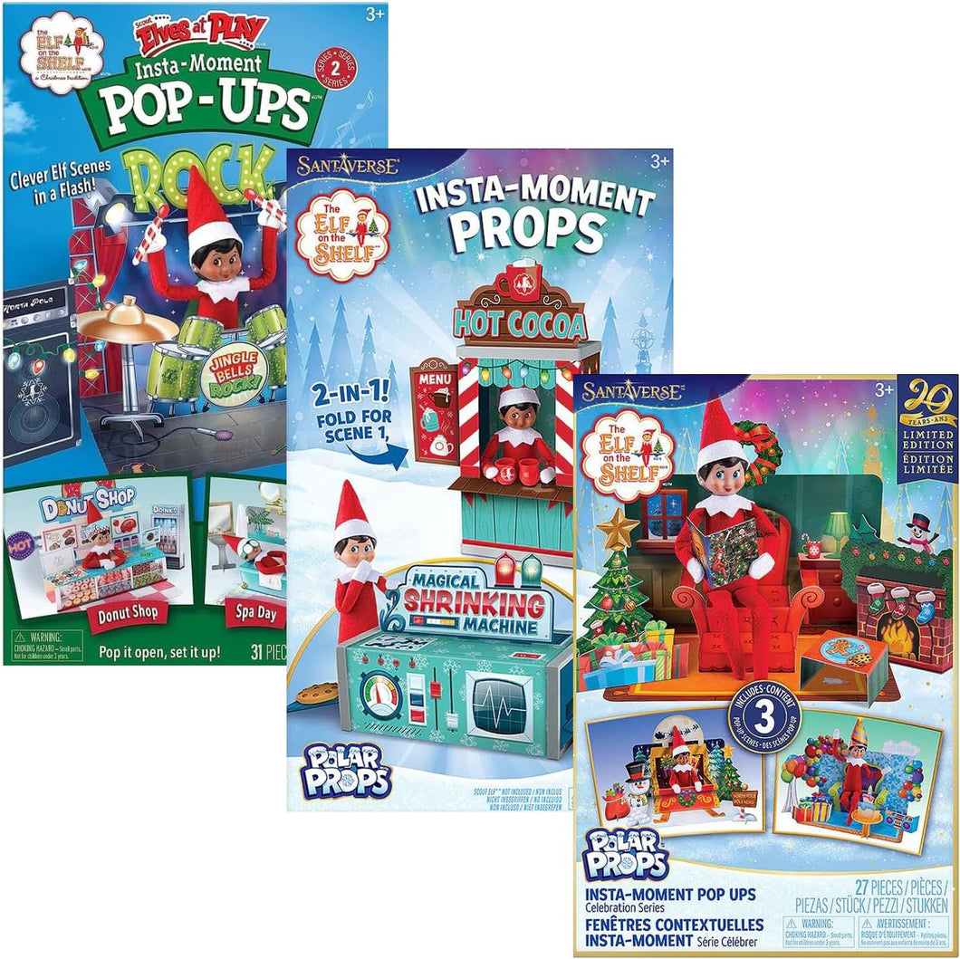 The Elf on The Shelf Insta-Moment Props Bundle of 3: Polar Props 20th Anniversary, Polar Props Pop-Ups, and Insta-Moments Series 2