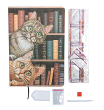 Load image into Gallery viewer, Crystal Art Diamond Painting Notebook - Cats in The Library