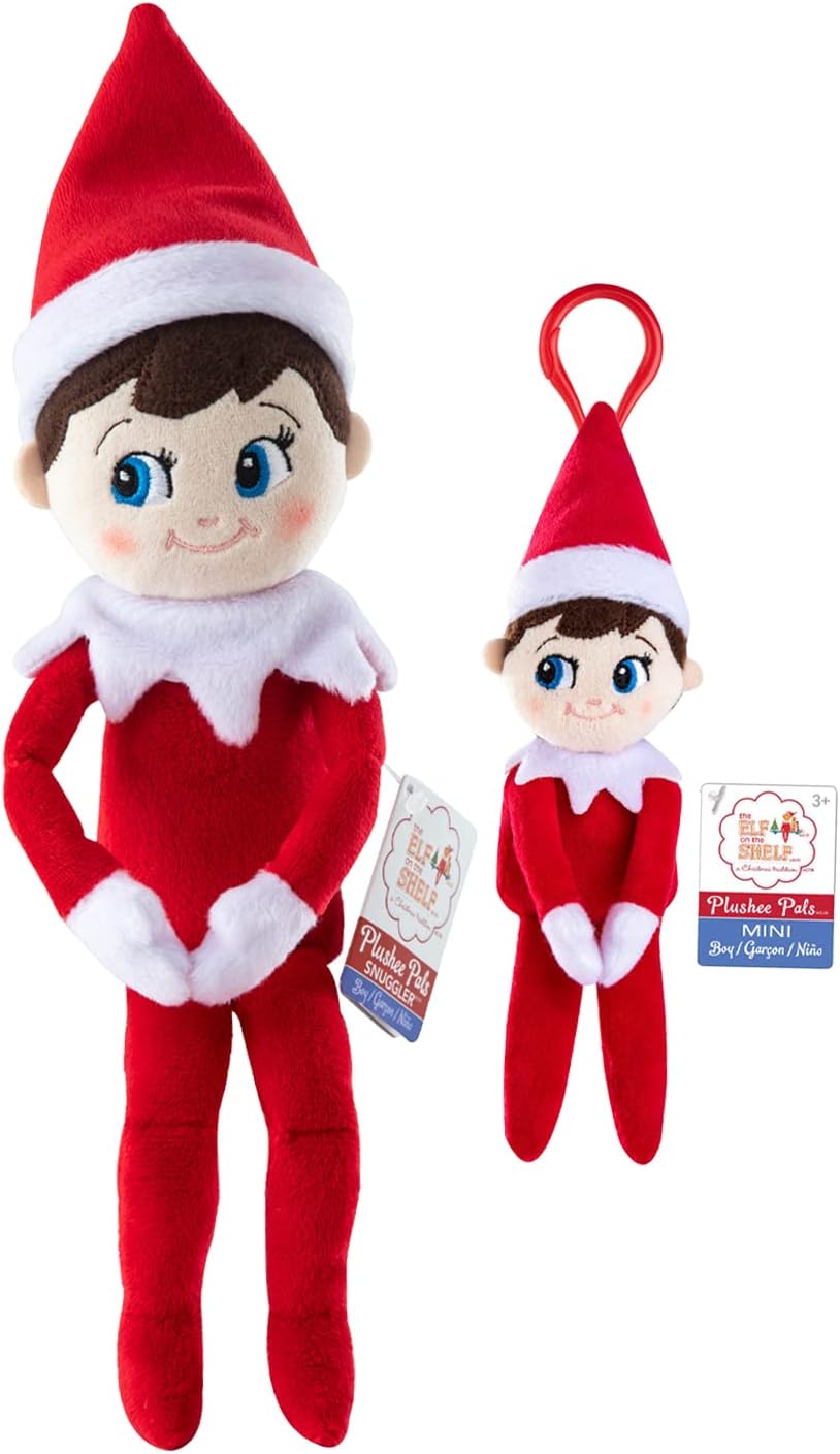 The Elf on the Shelf - Plushee Pal Snuggler and Classic Clip-On Plush: Boy, Light Tone