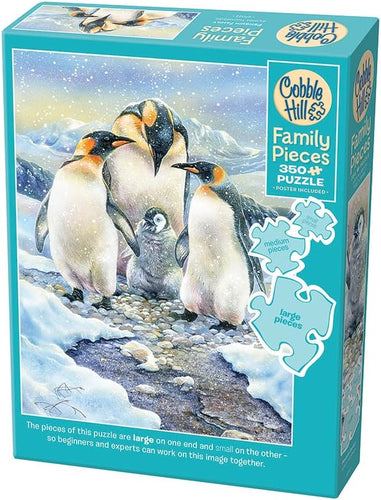 Cobble Hill 350 Piece Family Jigsaw Puzzle - Penguin Family (Poster Included)