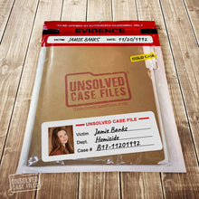 Load image into Gallery viewer, Unsolved Case Files - Banks, Jamie - Cold Case Murder Mystery Game