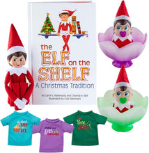 Load image into Gallery viewer, The Elf on the Shelf Holiday Magic Bundle: Light-Tone Girl Scout Elf, Frost Pips Boy &amp; Girl, and 3 Elf T-Shirts