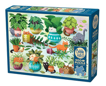 Load image into Gallery viewer, Cobble Hill 500 Piece Jigsaw Puzzle - Cats vs. Plants (Poster Included)