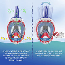 Load image into Gallery viewer, NEBIBO Kids Snorkel Face Mask Snorkeling Detachable Camera Mount - Aqua - SM