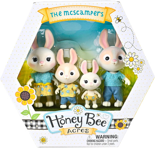 Honey Bee Acres The McScampers Rabbit Family, 4 Mini Figures