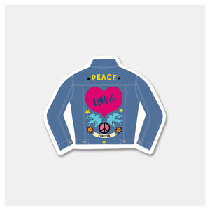 Peace & Love Jean Jacket Sticker