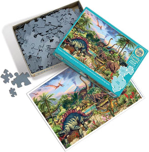 Cobble Hill 350 Piece Family Jigsaw Puzzle - Prehistoric Party (Poster Included)