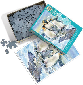 Cobble Hill 350 Piece Family Jigsaw Puzzle - Penguin Family (Poster Included)