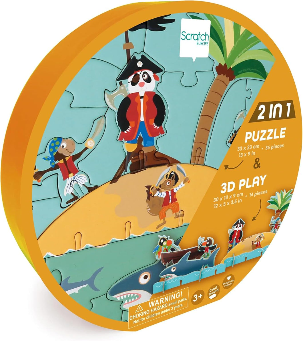 Scratch Europe - 3D Play Puzzle: PIRATES, 36 pieces