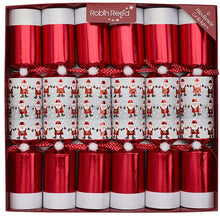Load image into Gallery viewer, Robin Reed English Holiday Christmas Crackers - Racing Santas, 6 Count