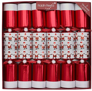 Robin Reed English Holiday Christmas Crackers - Racing Santas, 6 Count