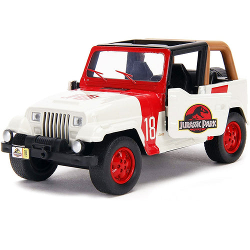 Jurassic Park Jeep Wrangler Die-Cast Car 1:32 Scale with Pullback Action