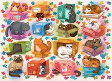 Load image into Gallery viewer, Cobble Hill 1000 Piece Family Jigsaw Puzzle - Cats vs. Puzzles (Poster Included)