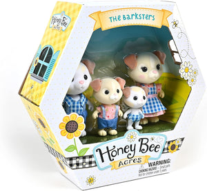 Honey Bee Acres The Barksters Dog Family, 4 Mini Figures