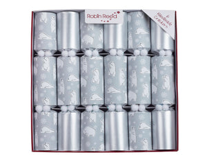 Robin Reed English Holiday Christmas Crackers - Racing Polar Bear Racers, 6 Count