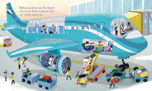 Load image into Gallery viewer, Usborne Peek Inside Touch-and-Feel Board Book: HOW A PLANE WORKS