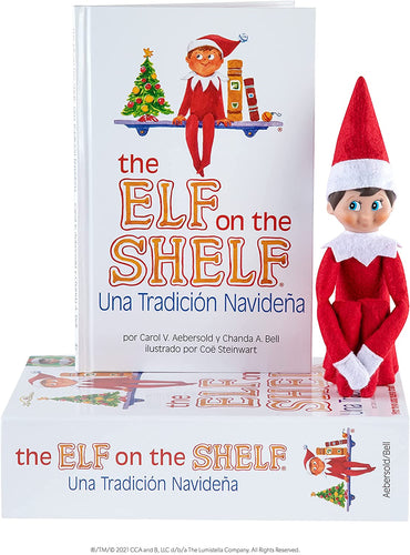 The Elf on the Shelf - Una Tradición Navideña Spanish Language Book & Blue-Eyed Boy Scout Elf