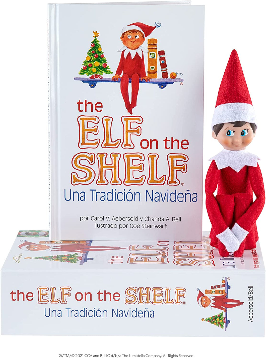 The Elf on the Shelf - Una Tradición Navideña Spanish Language Book & Blue-Eyed Boy Scout Elf