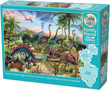 Load image into Gallery viewer, Cobble Hill 350 Piece Family Jigsaw Puzzle - Prehistoric Party (Poster Included)