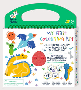 Haku Yoka Sea Animals My First Colouring Kit On The Go Colouring Kit with 6 Smile Beeswax Crayons