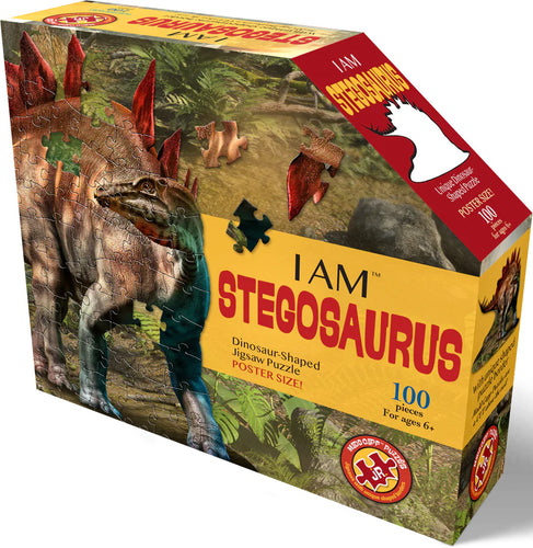 Madd Capp I AM STEGOSAURUS Dinosaur-Shaped Jigsaw Puzzle, 100 Pieces