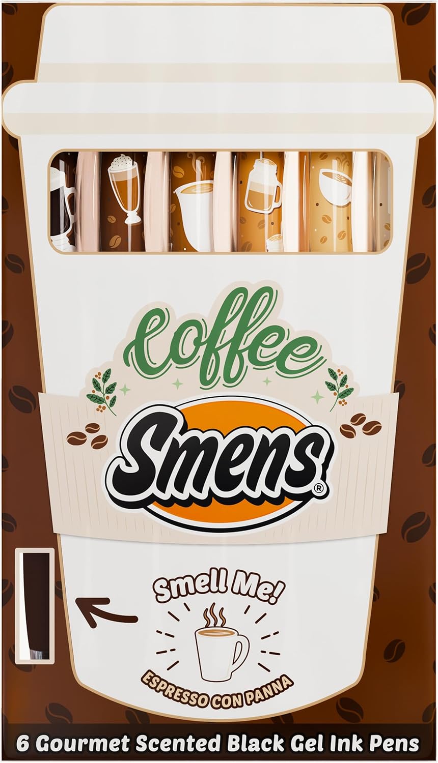 Scentco - Coffee Smens: Gourmet Coffee-Scented Gel Pens, Set of 6
