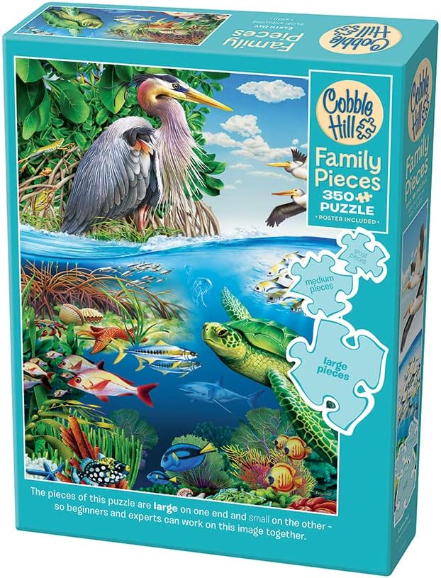 Cobble Hill 350 Piece Family Jigsaw Puzzle - Earth Day (Poster Included)