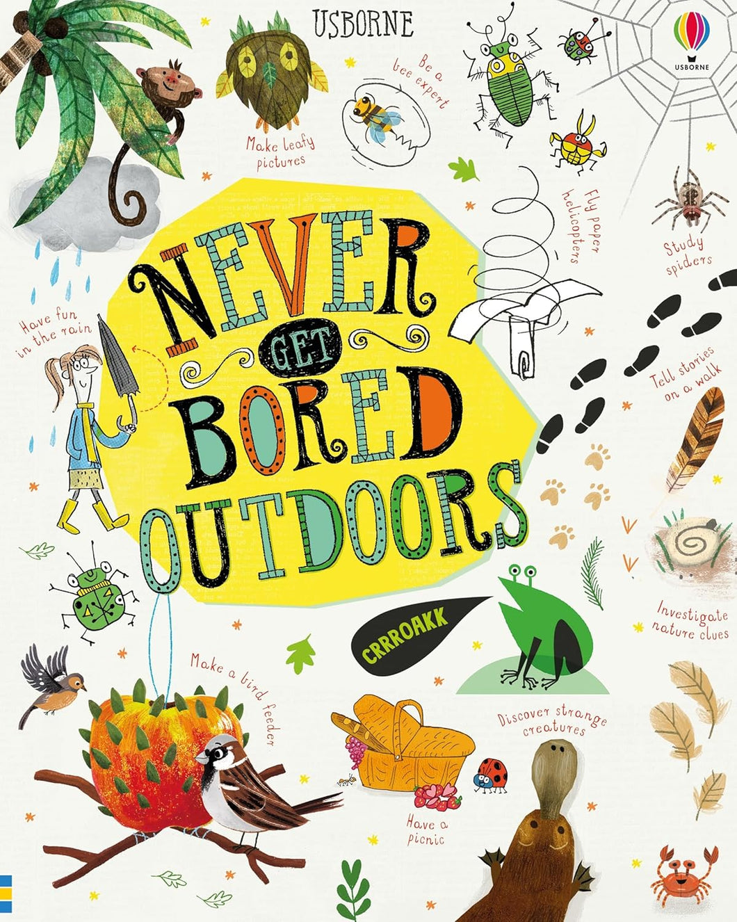 Usborne Never Get Bored Book OUTDOORS, Hardback