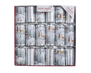 Robin Reed English Holiday Christmas Crackers - Frosted Forest, 6 Count