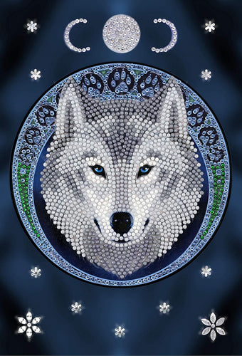 Crystal Art Diamond Painting Notebook - Lunar Wolf