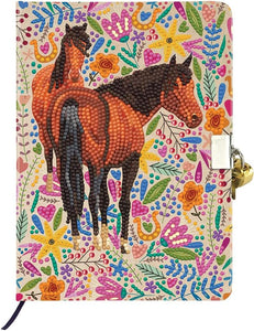 Crystal Art Diamond Painting Kit - DIY Diary with Lock & Keys: Horse Love