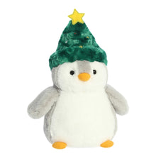 Load image into Gallery viewer, Aurora Pompom Holiday Penguin Plush - Festive Hat, 12&quot;