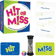 Load image into Gallery viewer, Gamewright Party Game Set of 4: Think &#39;N Sync, In a Pickle, Say It!, Hit or Miss with Myriads Drawstring Bag