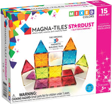 Load image into Gallery viewer, MAGNA - TILES Stardust Set, The Original Magnetic Building Tiles for Creative Open-Ended Play, Educational Toys for Children Ages 3 Years + (15 Pieces Including Glitter and Mirrors)