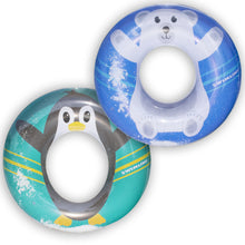 Load image into Gallery viewer, Swimline 40&quot; Inflatable Pool Float 2-Pack: Penguin &amp; Polar Bear Flurry Rings Transparent Snow Effect