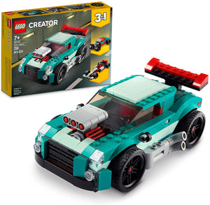 LEGO Creator 3in1 Street Racer Building Kit Featuring a Muscle Car, Hot Rod Car Toy and Race Car