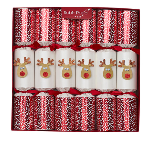 Robin Reed Racing Reindeer Snow Christmas Crackers, Set of 6 (13
