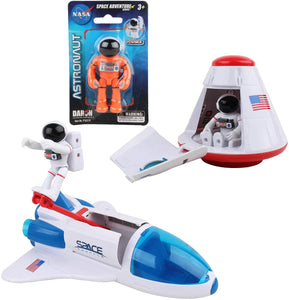 Daron NASA Space Adventure Toy Set: Space Shuttle, Space Capsule, 3 Astronauts, and Myriads Bag