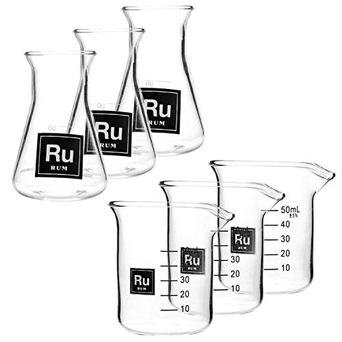 Drink Periodically Set of 6 Shot Glasses-Rum