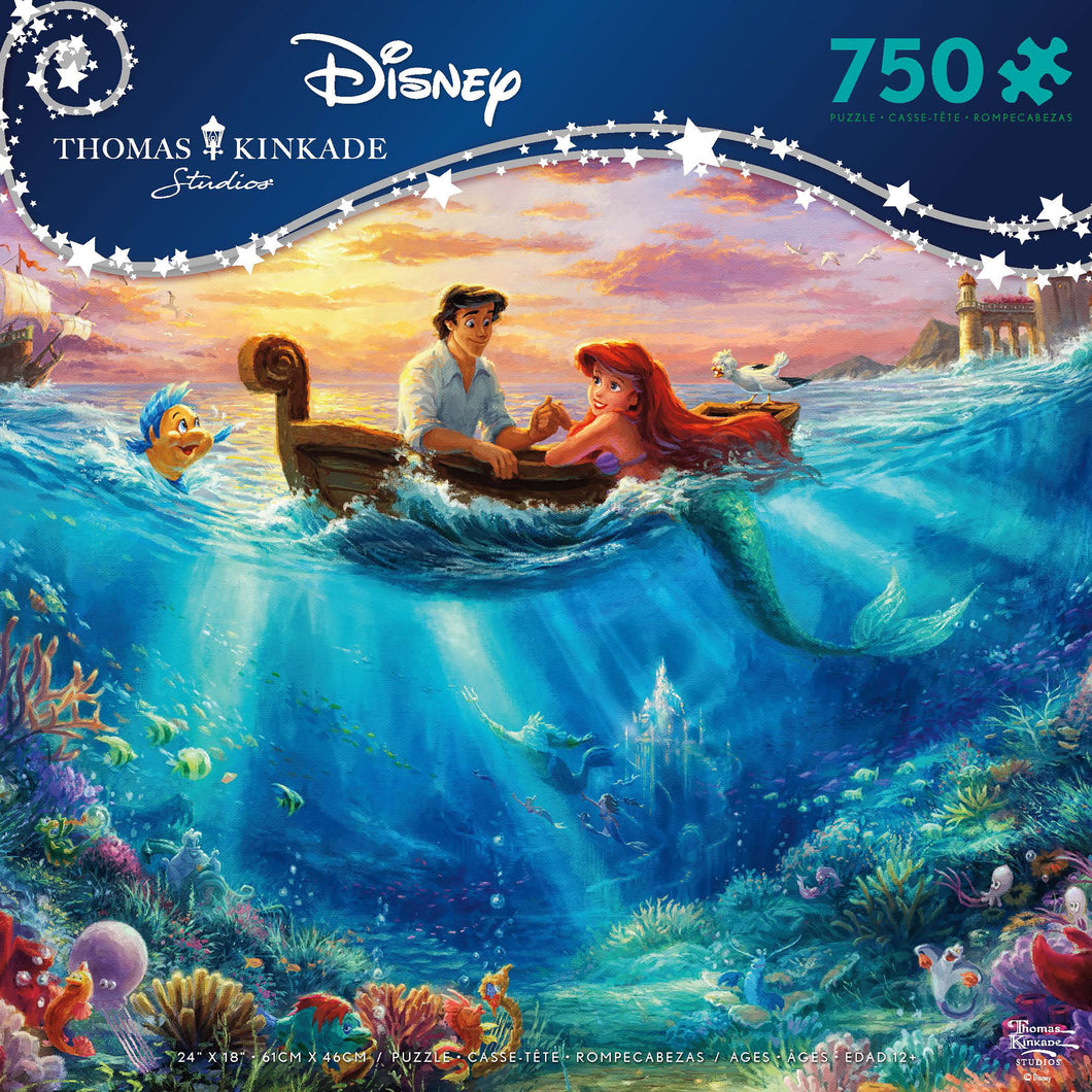 Ceaco 750 Piece Thomas Kinkade Disney Dreams - The Little Mermaid Falling in Love Jigsaw Puzzle