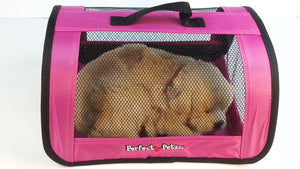 Perfect Petzzz Golden Retriever Plush with Pink Tote For Plush Breathing Pet